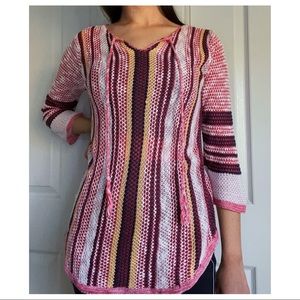 Multicolor Striped Poncho